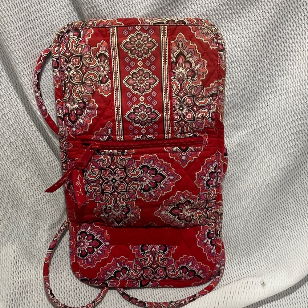Vera Bradley Red Paisley Quilted Crossbody Bag - Picture 4 of 5